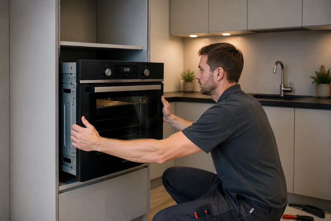 Het plaatsen van een nieuwe combi oven 